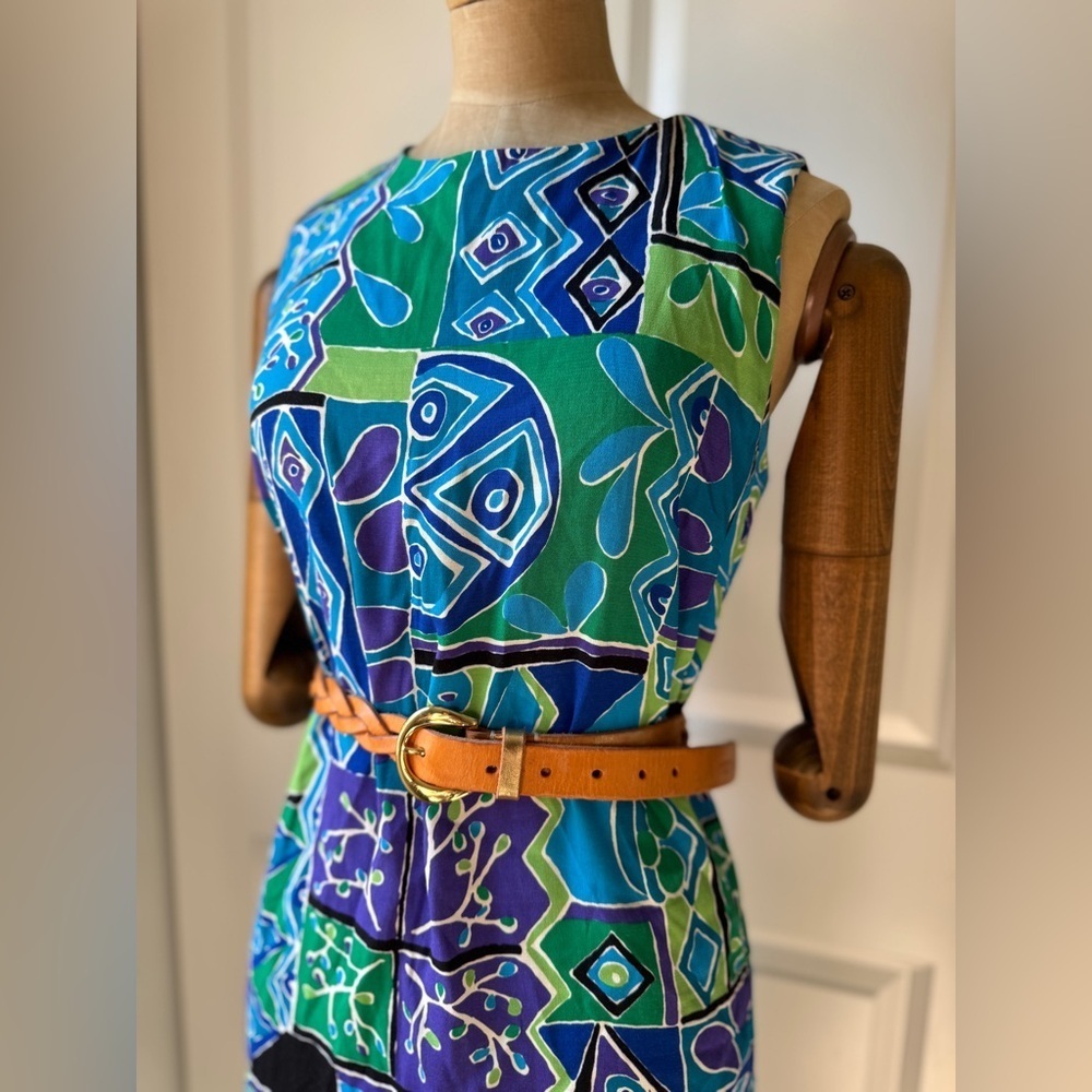 ✨ Vintage 80s 90s Abstract Shift Dress ✨ - Picture 3 of 9